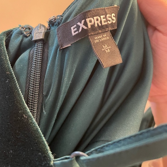 Express Deep Green Velvet Cocktail Dress - Picture 4 of 6